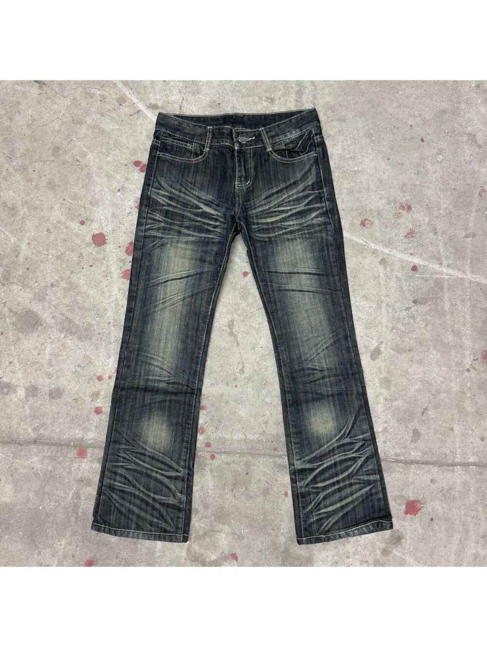 Vintage Y2K Ultra Low Rise Jeans Faded Sandblasted